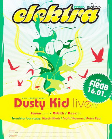 Flyer k akci Elektra (pá 16. 1. 2009 21:00) Fléda, Brno (CZ)