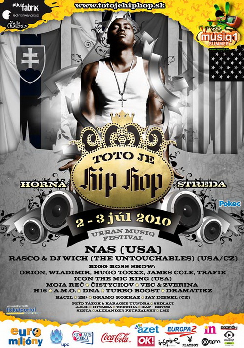 Flyer k akci Toto je HIP HOP festival 2010 (pá 02. 7. 2010 12:00) Areal Vodnych Sportov, Horná Streda (SK)