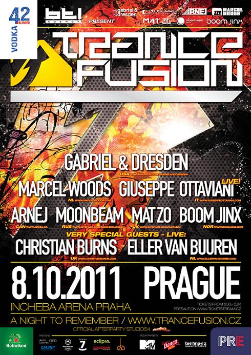 Flyer k akci Trancefusion (so 08. 10. 2011 20:00) Incheba Výstaviště, Praha 7 (CZ)