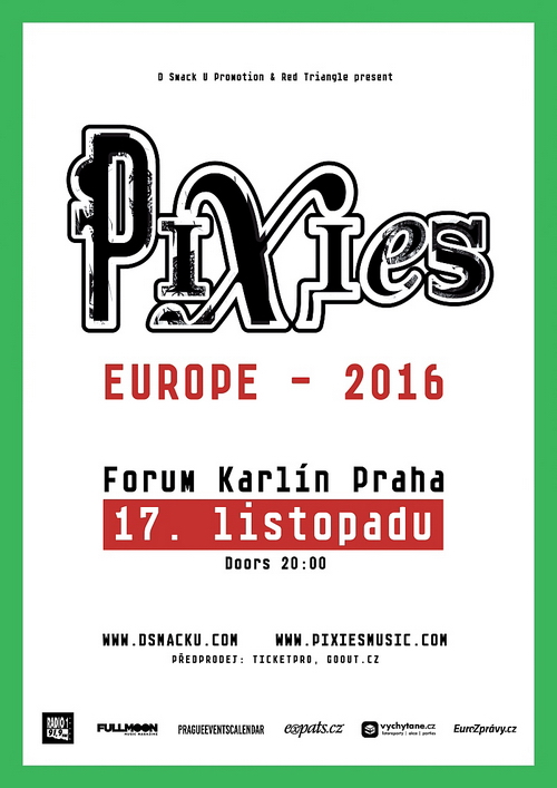 Flyer k akci Pixies / US (čt 17. 11. 2016 19:00) Forum Karlín, Praha 8 - Karlín (CZ)