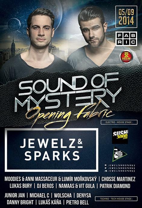 Flyer k akci Sound Of Mystery : Opening Party (pá 05. 9. 2014 21:00) Fabric, Ostrava 2 (CZ)