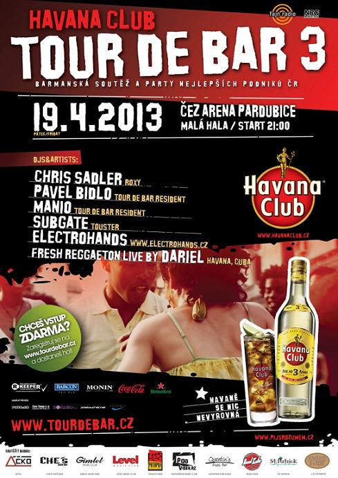 Flyer k akci HAVANA CLUB TOUR DE BAR  (pá 19. 4. 2013 21:00) ČEZ Arena, Pardubice (CZ)