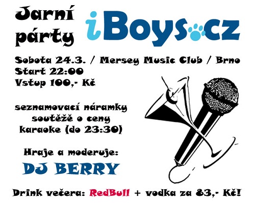 Flyer k akci Jarní Iboys.cz párty (so 24. 3. 2012 22:00) Mersey, Brno (CZ)