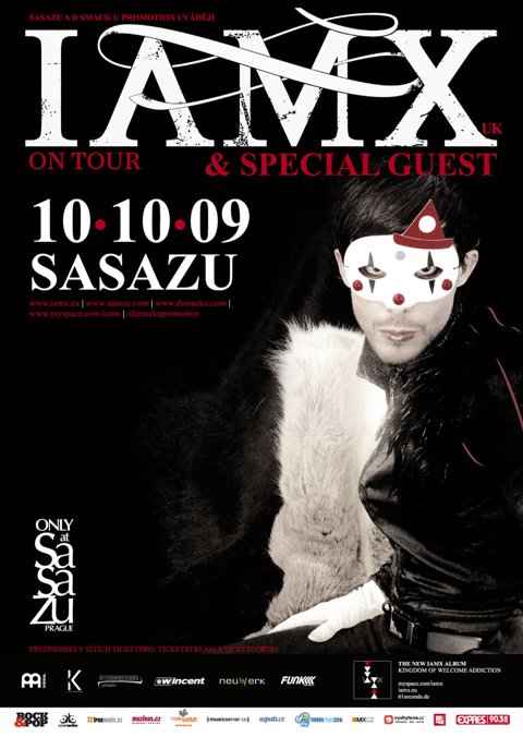 Flyer k akci koncert IAMX (so 10. 10. 2009 20:00) SaSaZu, Praha 6 (CZ)