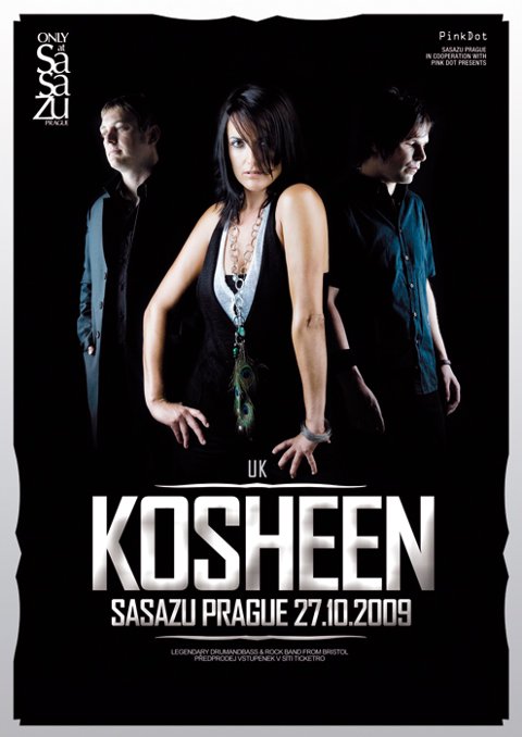 Flyer k akci Kosheen live (út 27. 10. 2009 22:00) SaSaZu, Praha 6 (CZ)
